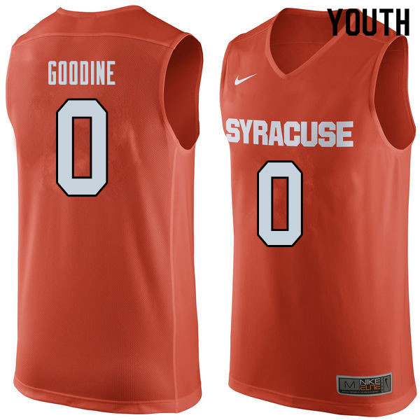 Youth #0 Brycen Goodine Syracuse Orange College Basketball Jerseys Sale-Orange
